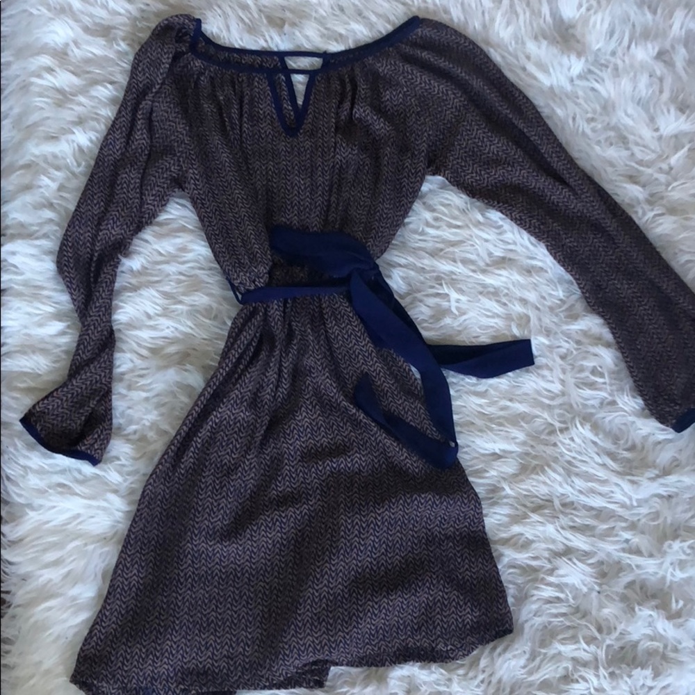 Ya Long Sleeve Short Printed Dress